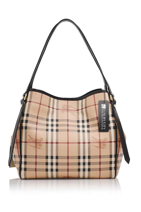 burberry small canterbury grain check leather tote|burberry haymarket bag.